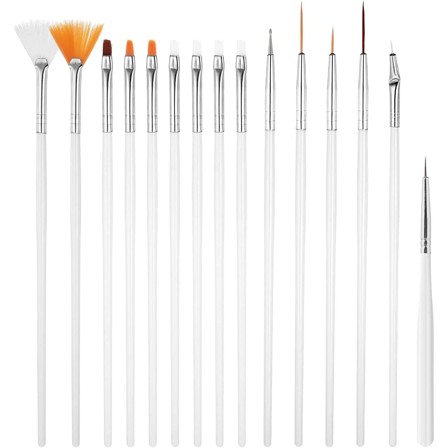 15 count Cake Decorating Brushes, Safe Basting Brush Cake Pastry Brushes   Brush Kit Fondant Tools Multifunctional Decorative Baking Supplies for Cakes Decorating, Pastry, Cookie (White)