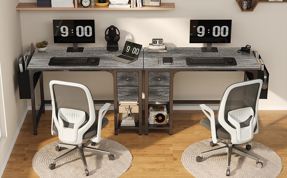 Lufeiya Computer Desk with Fabric Drawers, 40 Inch Gaming Desk for Small Space Home Office, Modern Simple Study Writing Table PC Desks for Bedroom, Gray, Get Free Box Lufeiya Computer Desk with Fabric Drawers, 40 Inch Gaming Desk for Small Space Home Office, Modern Simple Study Writing Table PC Desks for Bedroom, Gray, Get Free Box