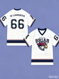 Briar University Jersey Graham Di Laurentis 66 Tucker Shirt, Short Sleeve V-Neck T-Shirt, 3D Print, Unisex, Streetwear, Summer Wear