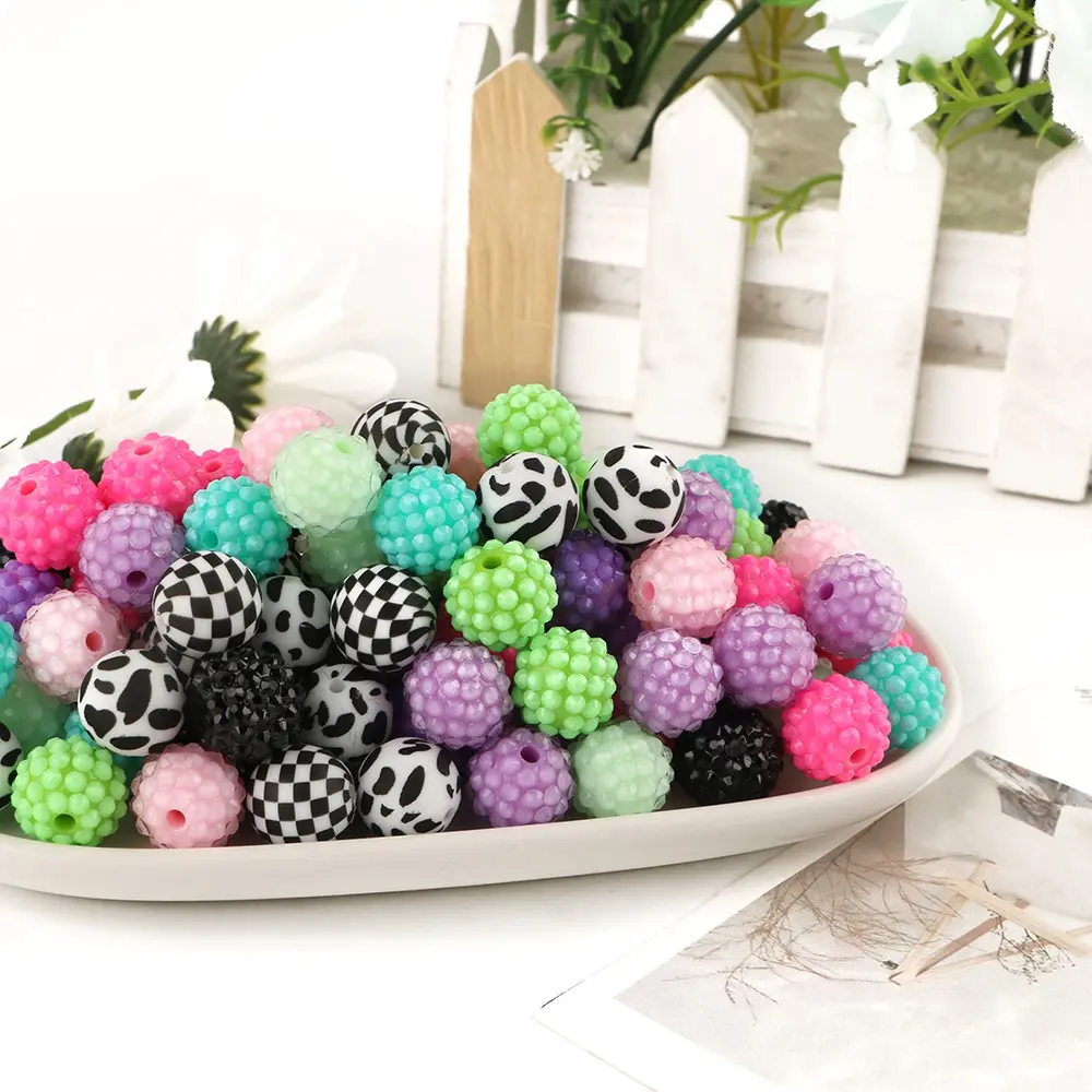30pcs Acrylic and Silicone Beads Mix, Leopard Print Design, DIY Jewelry Making, Keychains, Bracelets, Pens, Creative Craft Supplies, Beading Supplies