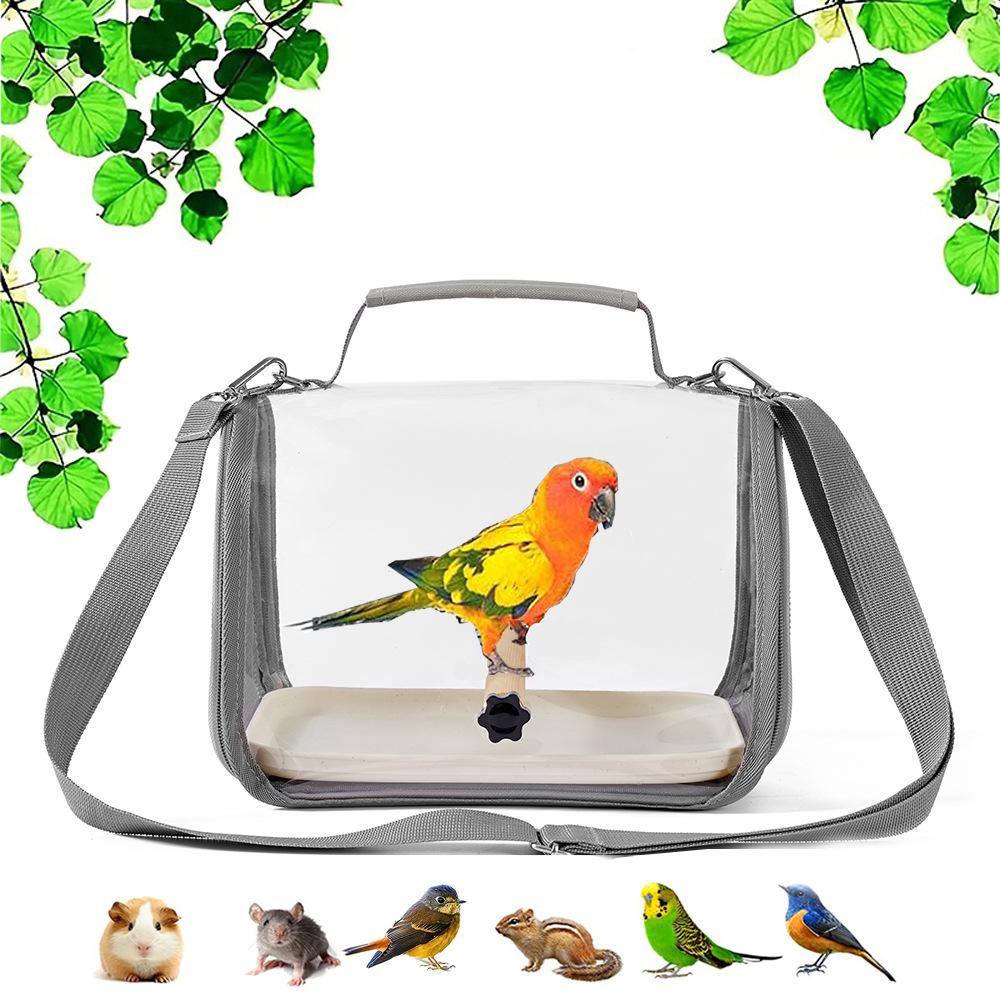 Pet Bird Carrier Backpack, Transparent Portable Parrot Travel Bag, Soft Crate for Small Sun Conure, Pigeon, Lizard, Hamster, Small Animals, Breathable Mesh Bubble Window for Outdoor Walking