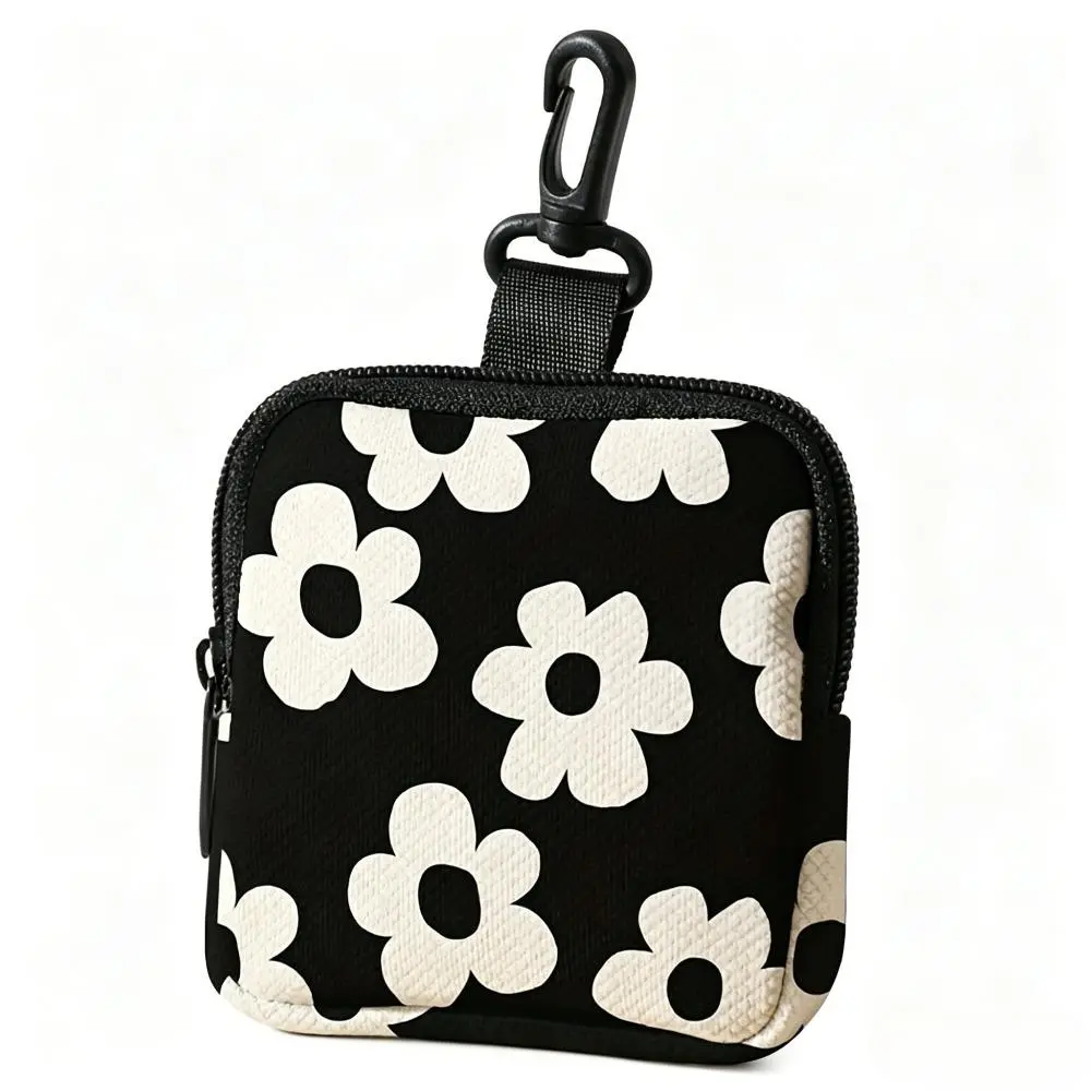 Women's Chic Coin Purse - Waterproof Polyester Mini Wallet with Flower Print, Buckle Detail, Zipper Lock, Stain-Resistant, One-Size Short Wallet for Cash, Keys, Daily Use & Holiday Gifting