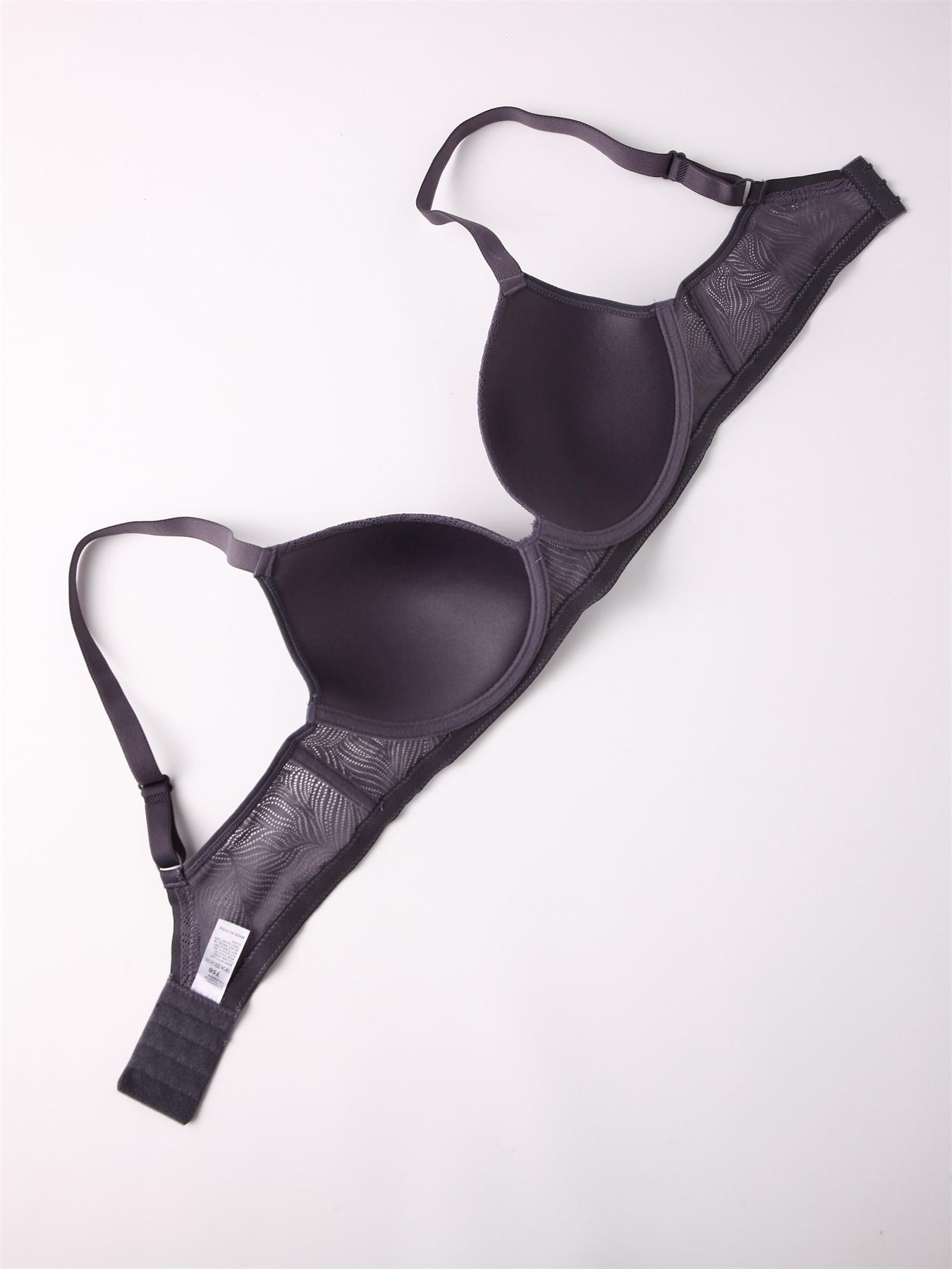 Women's Leaf Pattern Underwire Bra, Adjustable Strap Backless Push Up Bra, Soft Comfortable Breathable Lingerie for Daily Wear