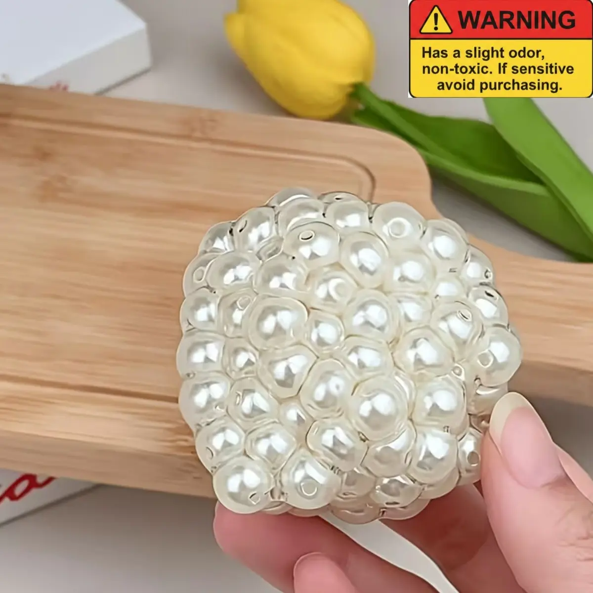 White Pearl Squeeze Ball, a Fun Toy to Share with Friends. Stress Relief And Restlessness, Party Gifts, Fingertip Toys, Taba Handmade Balls, High-Quality Toys, Suitable for Handmade Ball Toys, Squeezing And Squeezing Fun, Squishy Balls