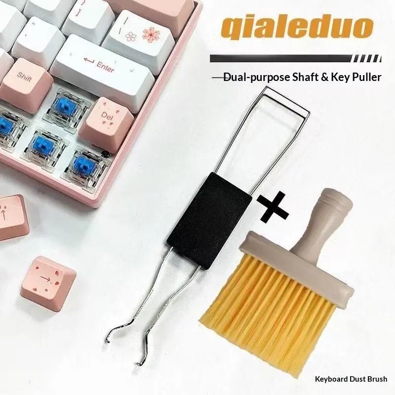 2-In-1 Mechanical Keyboard Cleaning Kit, Keycap Puller with Brush, Switch Puller, Keyboard Repair Tool, Essential Maintenance Gear