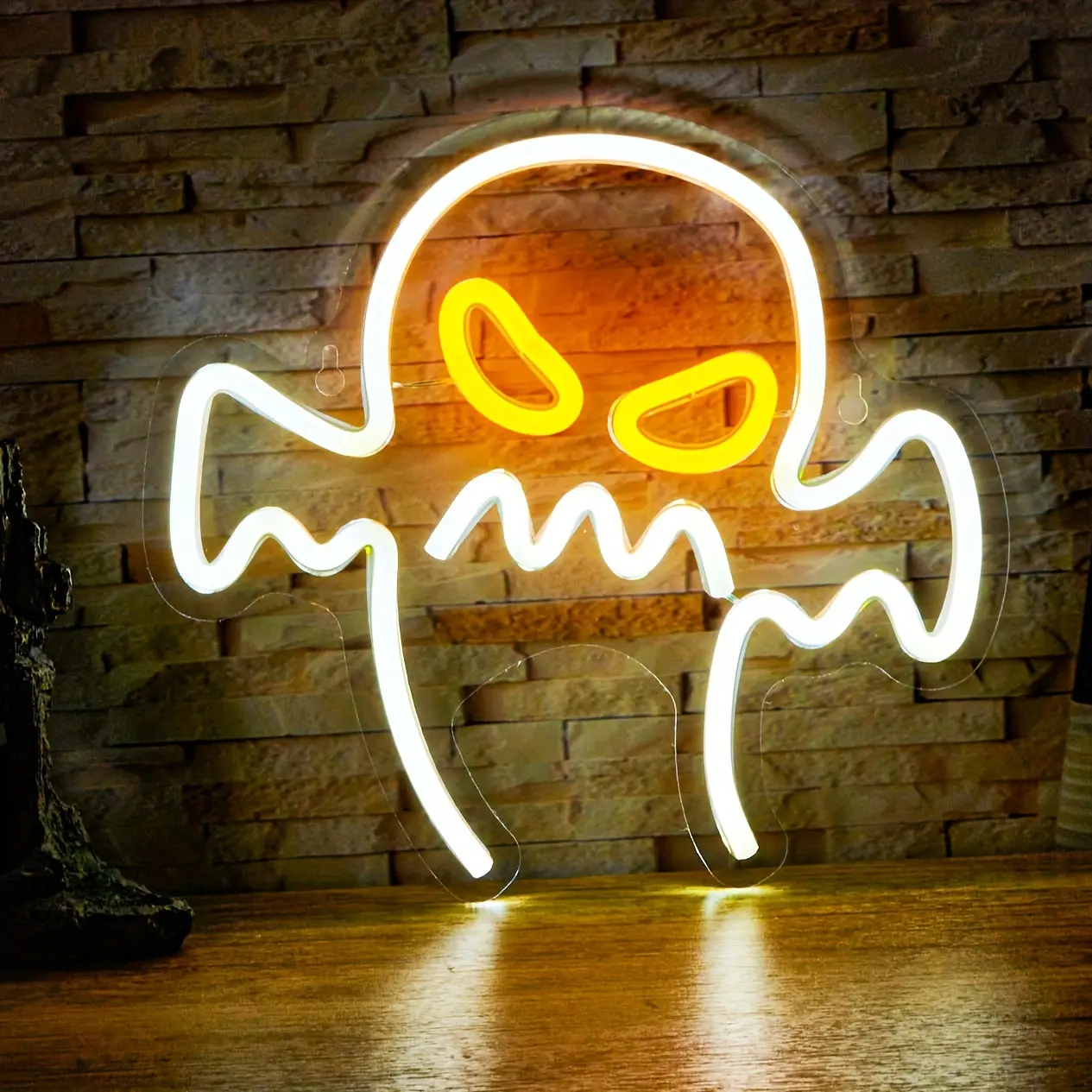 Ghost Neon Light Back Panel LED Halloween Neon Switch, 5v USB Powered, Perfect Halloween and Christmas Gift, Model Xx-Ghost-001