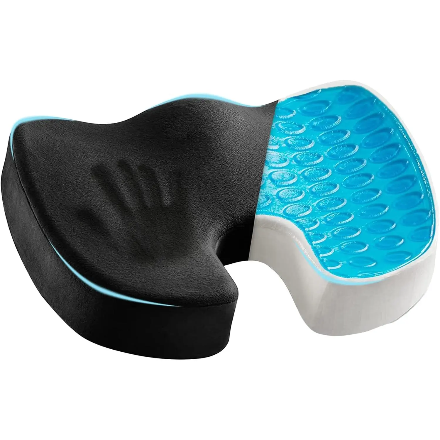 Cooling Gel Seat Cushion for Long Sitting - Chair Pillow for Sciatica Pain Relief - Orthopedic Gel & Coccyx Pad for Tailbone Pain - Office Chair Cushion for Back Pain
