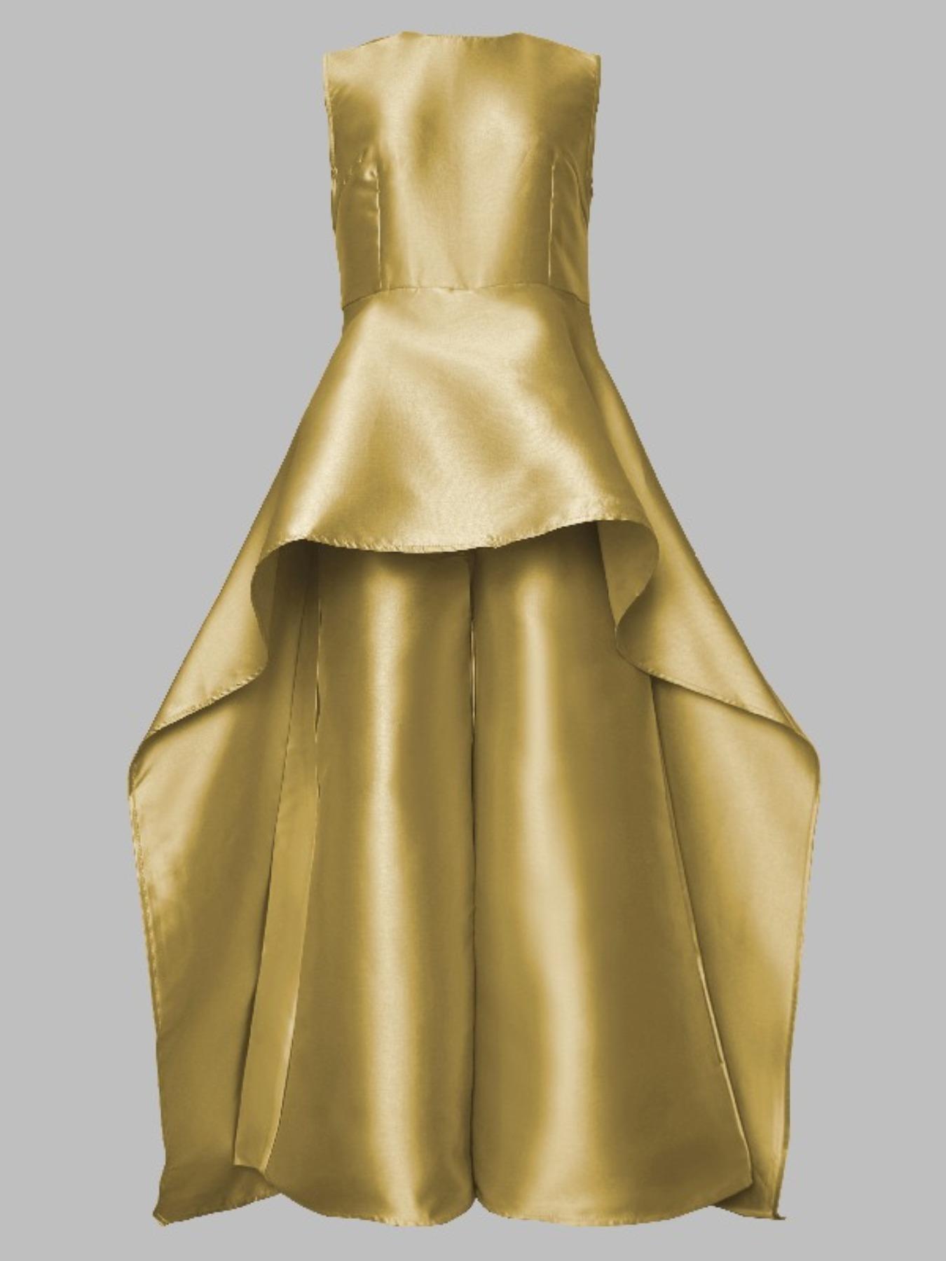 Women's Plain Ruffle Trim Jumpsuit, Elegant Sleeveless Wide Leg Jumpsuit for Party Holiday Wedding Guest, Ladies Summer Clothes, Jumpsuits for Women, Flared Jumpsuit