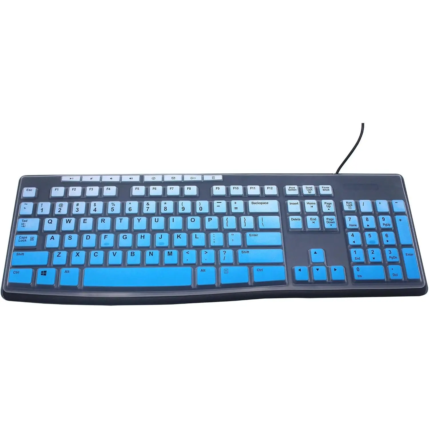Ultra Thin Desktop PC  Keyboard Cover  Protector Compatible for  MK295 MK275 MK270  Keyboard,  K200 K260 K270 MK200 MK260 Keyboard - Gradient Blue