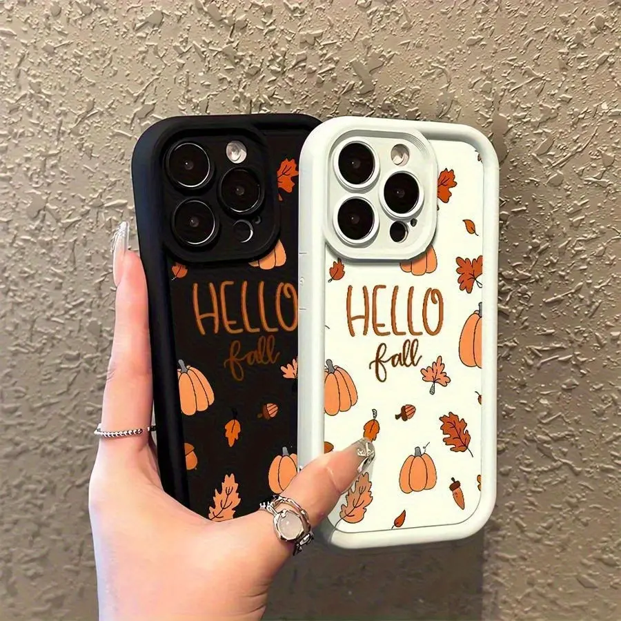 Phone Case: Pumpkin Maple Leaf Pattern For iPhone 17 16 15 14 13 12 11 PRO MAX PLUS 17AIR 16E 17E 13mini 12mini XSMAX X XS Samsung S26 S25 S24 S23 S22 S21 ULTRA PLUS A54 A53 A52 A36 A35 A33Timeless Design TPU Case Unisex Shockproof Slim Shield, Smartphone