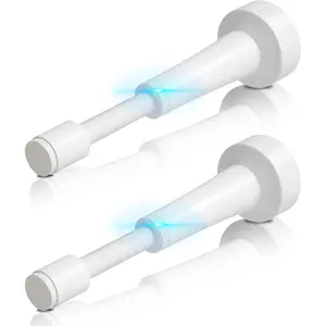 2 count Adjustable Door Stoppers for Bottom of Door, 3.07-4.45 in  White Door Stop for Wall with  Tip, Screw & Adhesive Installation
