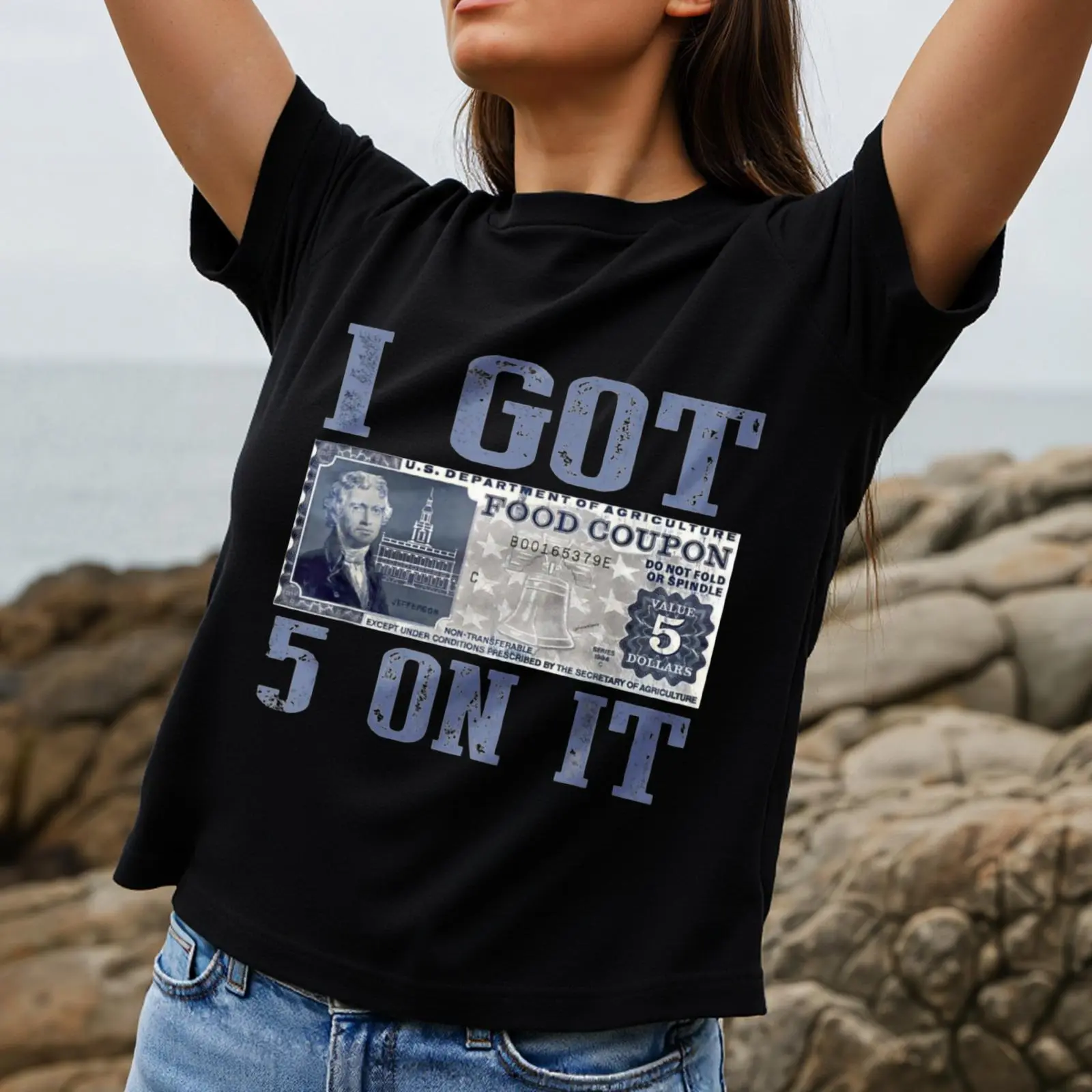 Casual Graphic Women's T-Shirt Food Coupon Design Summer And Fall Wear For Friends And Family Crewneck Streetwear Tshirt Womenswear