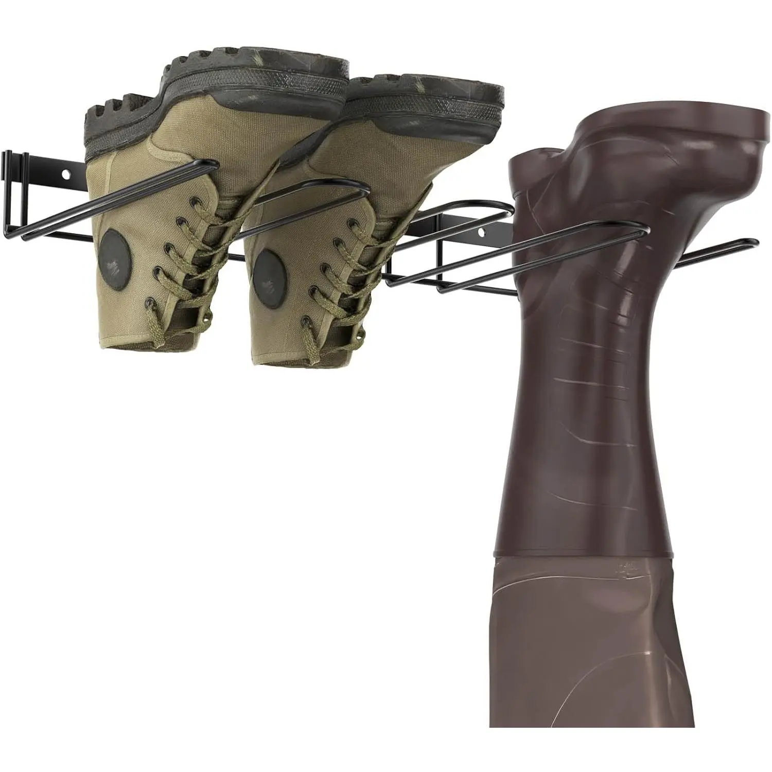 Wader Boot Hanger Wall Mount - Sturdy Metal Boot Rack(2 Pair) | Save Space for Tall Boots and Cowboy Boot, Helps Dry and  Wrinkles  Your boots, for Entryway, Garage, Indoor