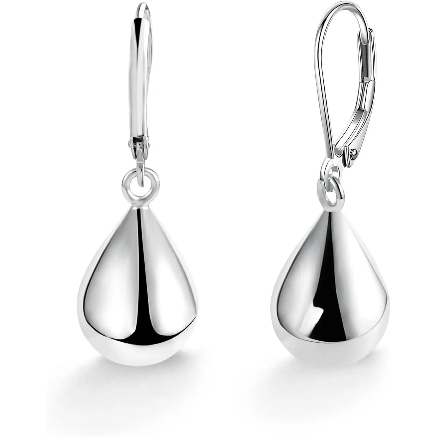 Women's 925 Sterling Silver Teardrop Leverback Drop Earrings, Hypoallergenic Dangle Jewelry for Women, Female