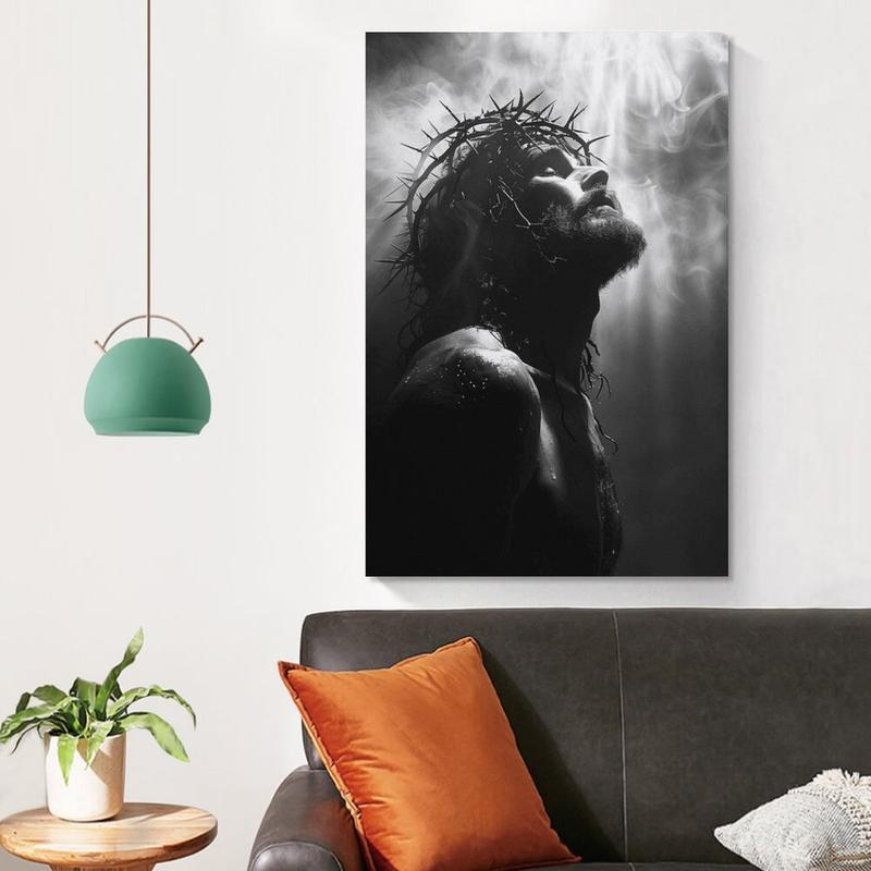 Jesus Christ Portrait Canvas Print Religious Wall Art Bible Print Spiritual Canvas Living Room Decor Canvas Print