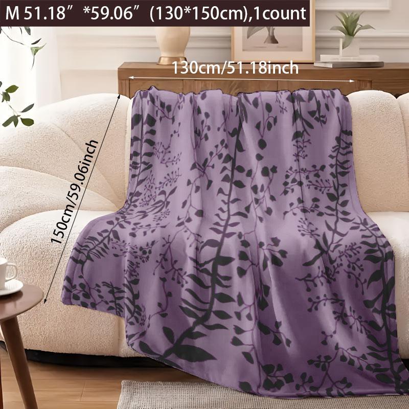 Leaf Pattern Blanket, Floral Blanket, Soft Comfortable Throw Blanket, Warm Napping Blanket for Home Office Travel Camping, Soft Comfy Blanket
