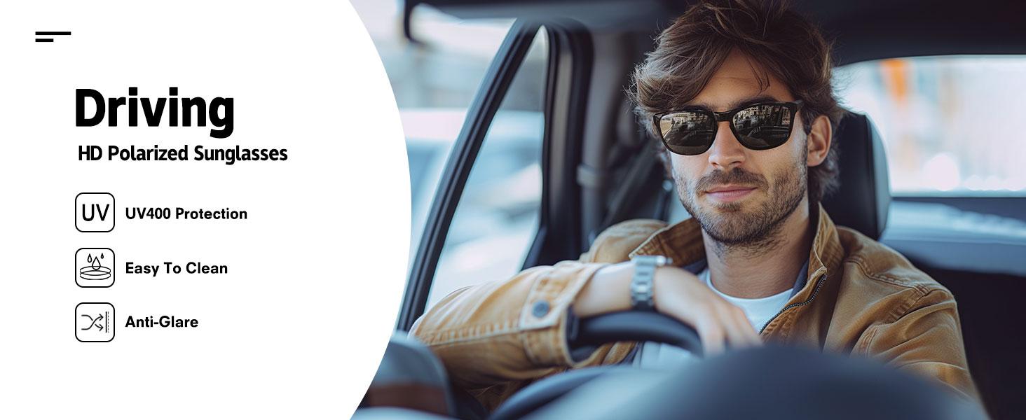 FOZONO Polarized Sports Sunglasses for Men Women, UV400 Protection Anti Glare Sun Glasses for Driving Running Cycling Fishing