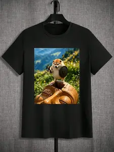 Viking Warrior Shiba Inu Funny Print Tee, Casual Long Sleeve Top, Unisex Fitted Design, Perfect for Daily Wear & Unique