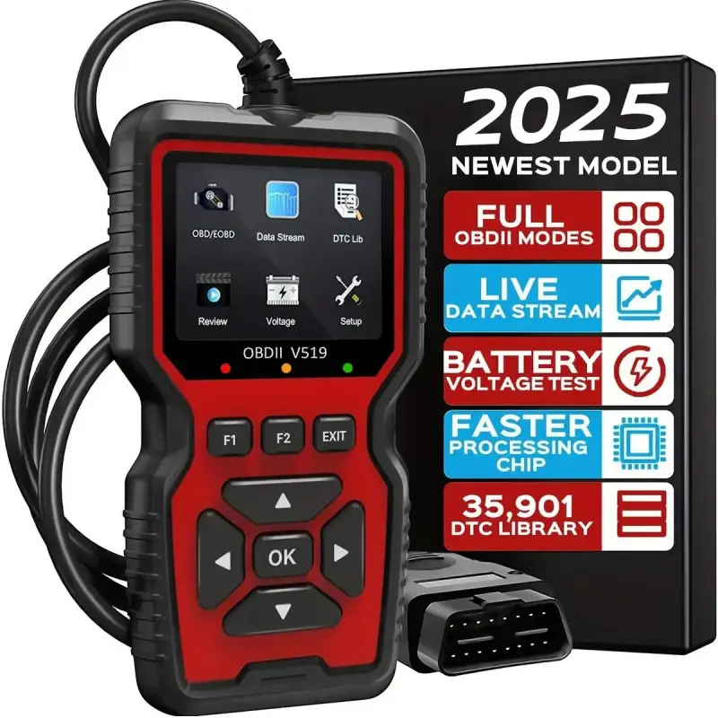 2026 New Powerful OBD2 Scanner Diagnostic Tool - Engine Code Reader, Full OBD2 Features, Reset, Modes 6&8, Suited for DIY Car Owners & Mechanics Voltage Test