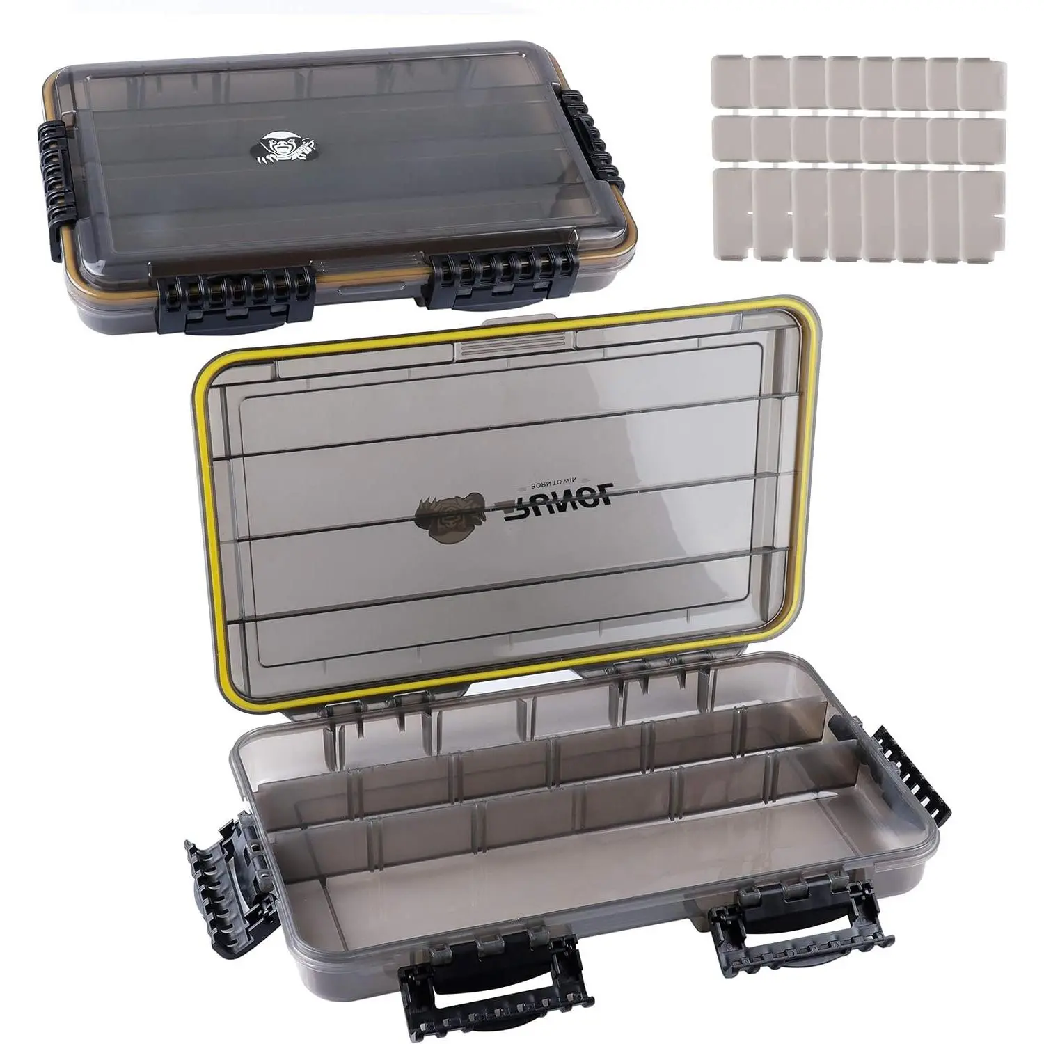 Fishing Tackle Box,  Tray for Jigs Lures, Thicker Floating Tackle Utility Box with Adjustable Dividers, 3600/3700/Large 3700 Size
