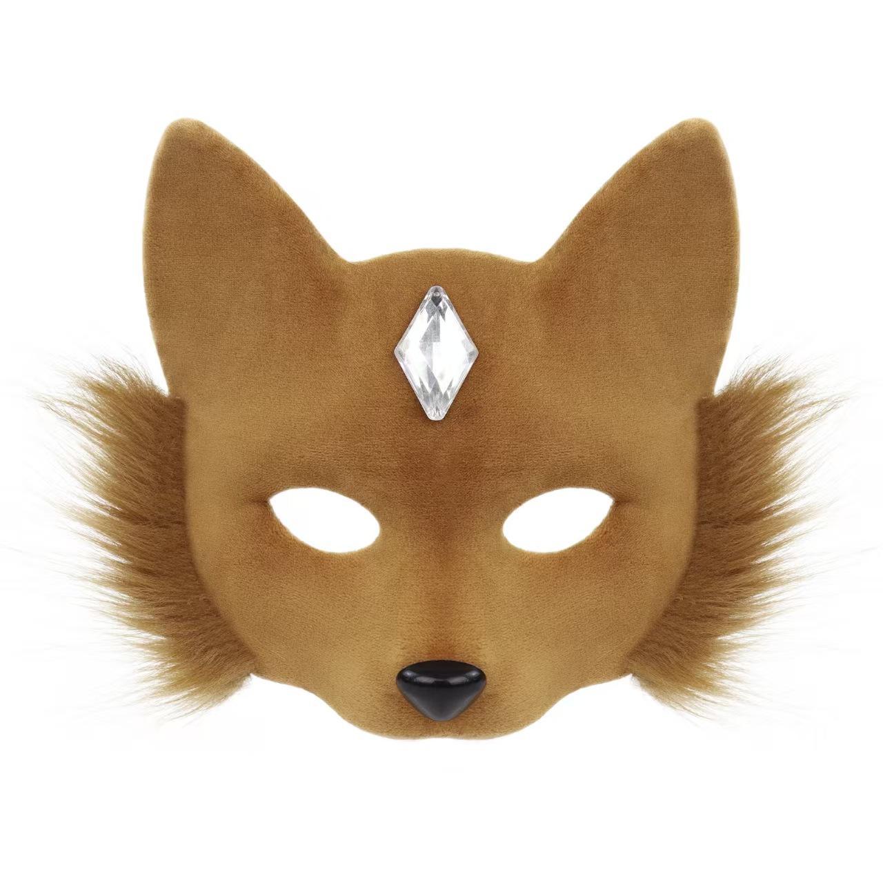 Half Face Fox Animal Mask Spooky Stylish Design Cosplay Prop Decorative Accessory For Costume Parties Role Play And Themed Events