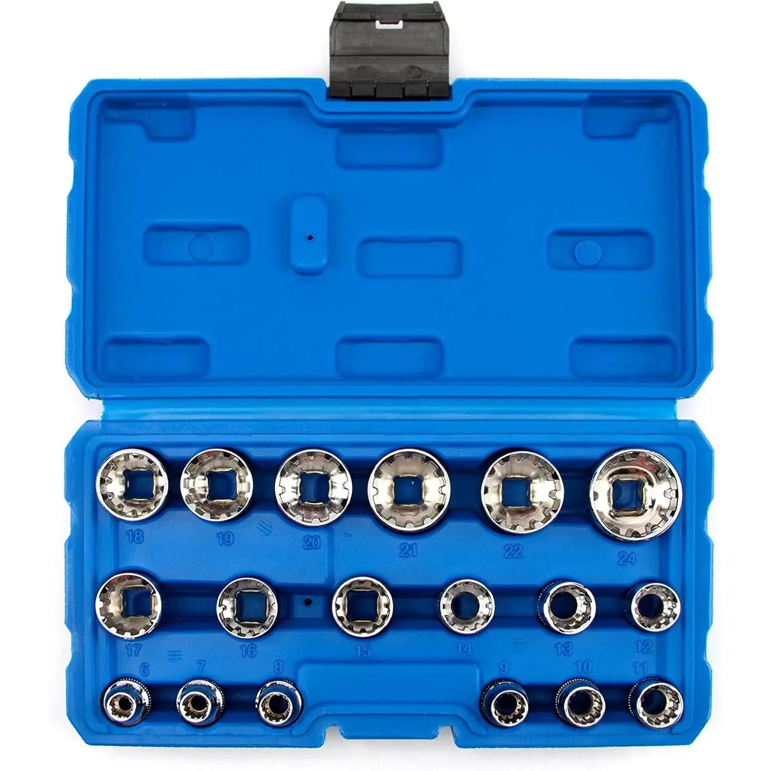 18 count 3/8" Drive  Spline Socket Set Metric Socket Tool Set Socket Set Spline Tool…
