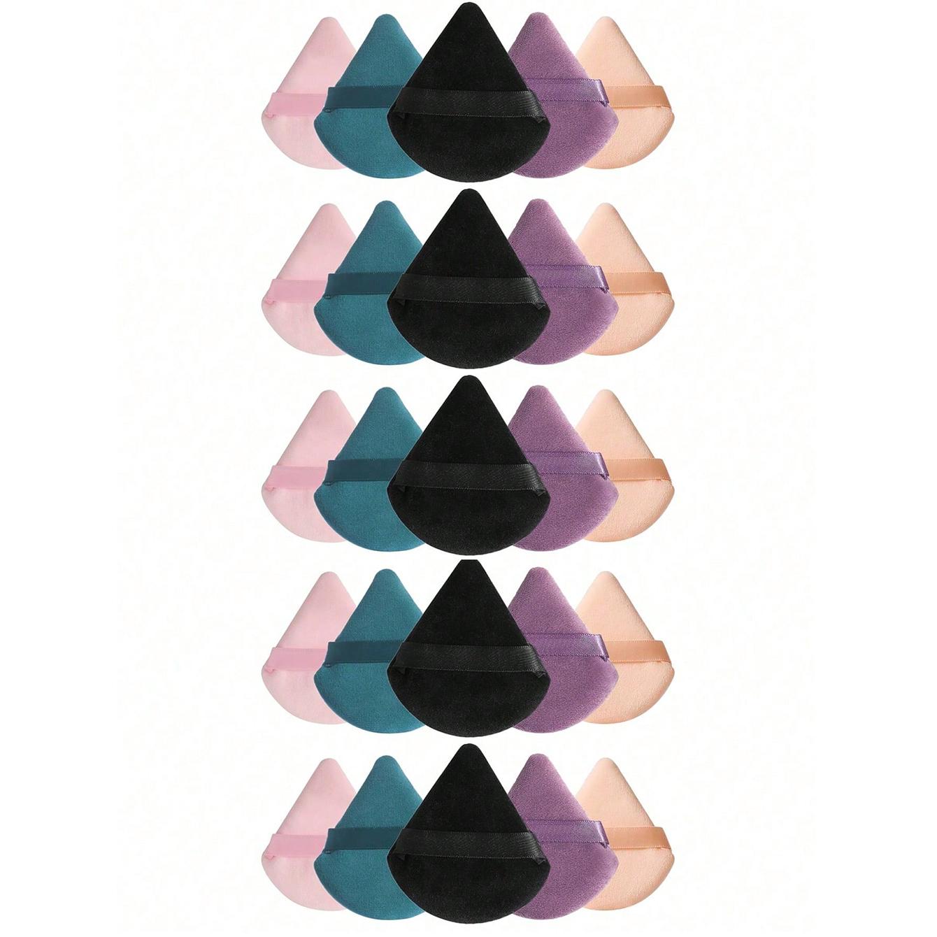 Soft Triangle Makeup Sponges Set, 5/10/15/20/25pcs Cosmetic Puffs Powder Puff for Face Application, Ideal for Flawless Foundation Coverage