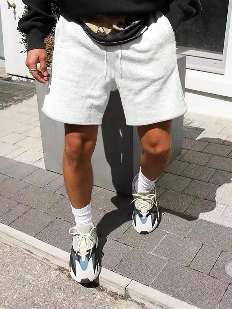 Men's Regular Fit Solid Color Track Shorts, Casual Comfy Breathable Shorts for Daily Outdoor Wear, Men's Bottoms for Summer, Menswear, Casual Streetwear Shorts