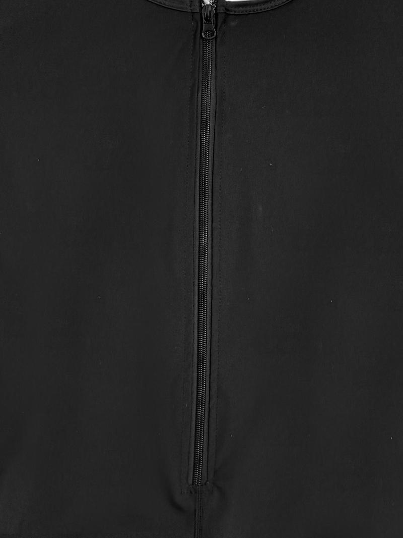 Men's Solid Zipper Sauna Romper, Casual Comfy Breathable Short Sleeve Athletic Compression Sauna Romper for Working Out, Men's Sportswear for All Seasons