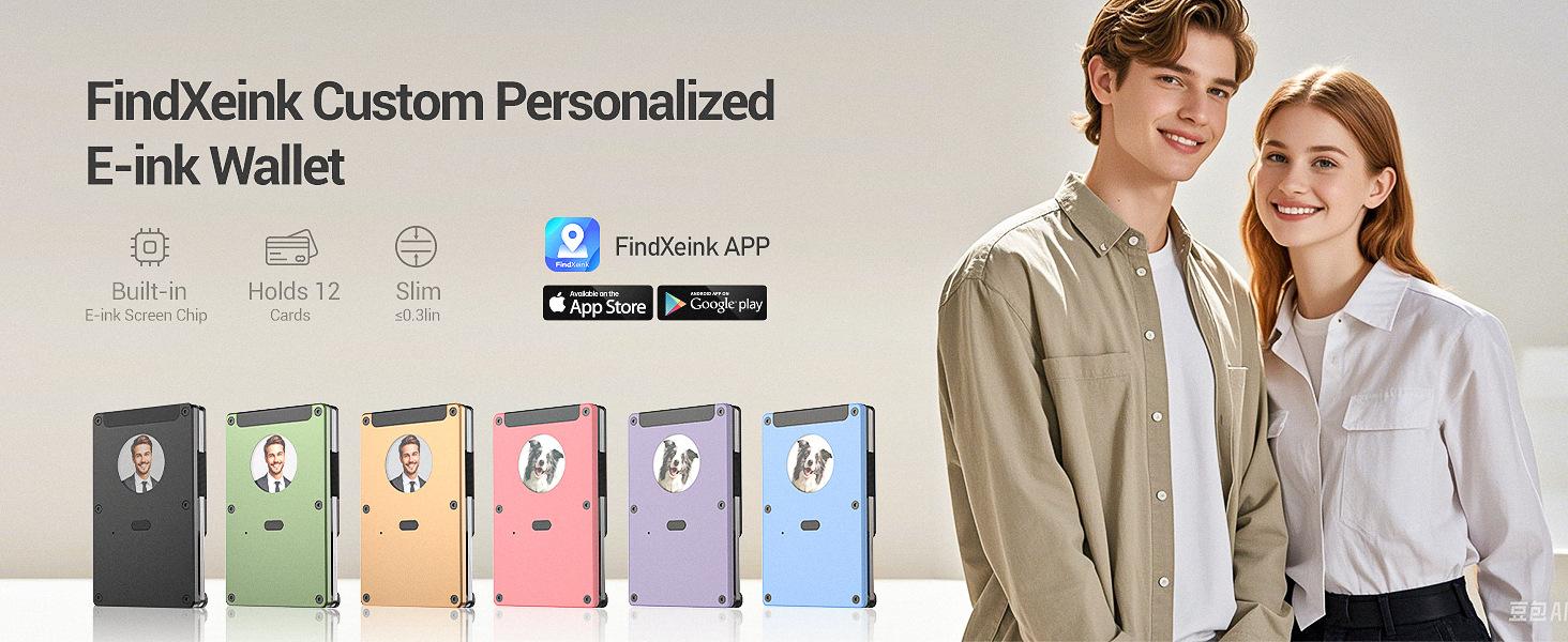 2026 New Arrival DIY E-Ink Screen Air Card pack Minimalist Smart Wallet, Ultra-thin RFID Credit Card Holder for Men and Women Gift for Husband Wife Daughter Father Son Boyfriend