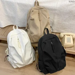 Women's Soft Casual Drawstring Ruched Lightweight Backpack with Side Pockets, Large-Capacity Fashion Shoulder Bag, Backpacks for School & Gym Use