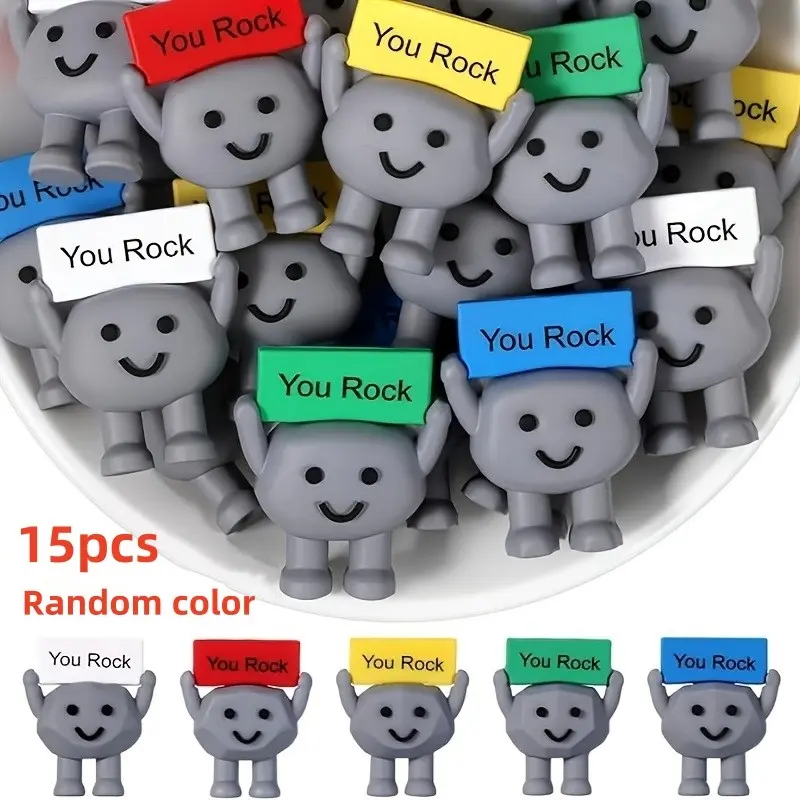 Collectible Stone Statues Set, 15 Positive Energy Gifts, Decorative Motivational Birthday Presents for Colleagues, Employees, Teachers, Decorative Figurines