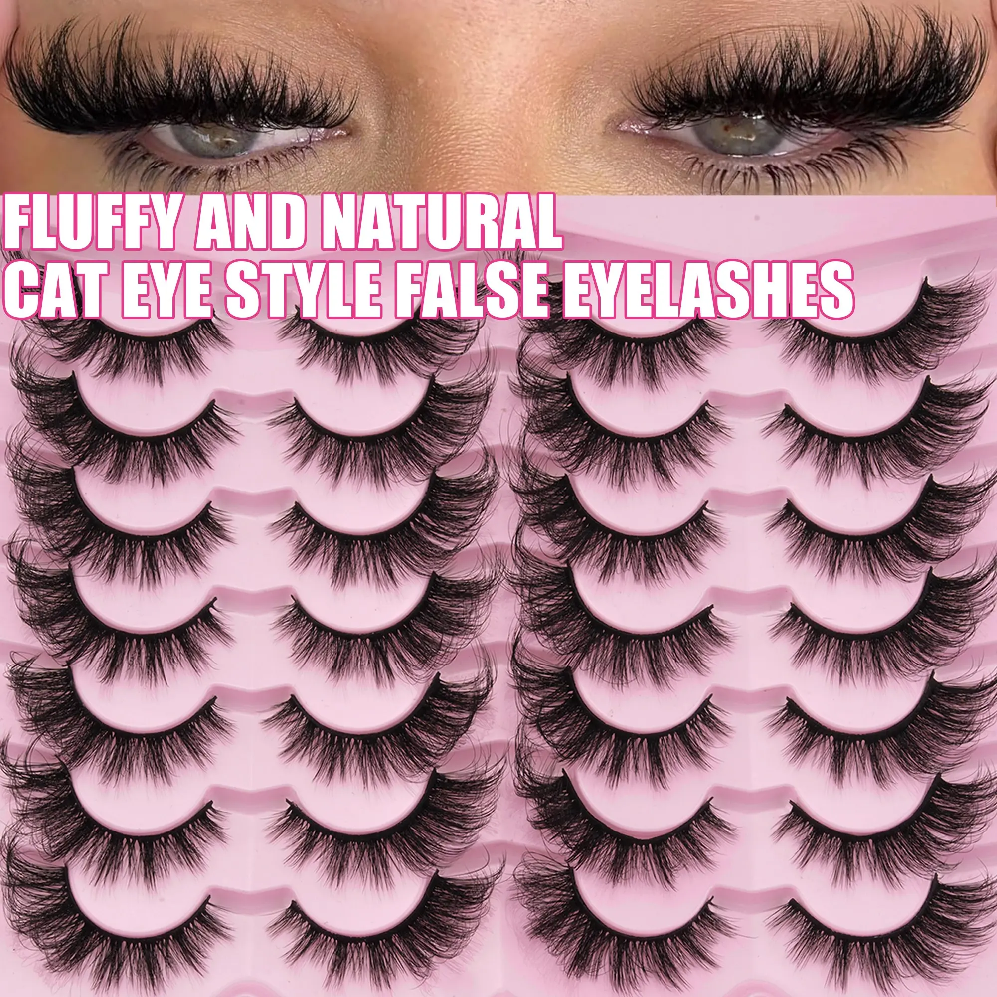 14 Pairs Soft Fluffy Natural 3D False Eyelashes Makeup Set, Extend and Enhance Short Lashes, Suitable for All Occasions, False Eyelashes