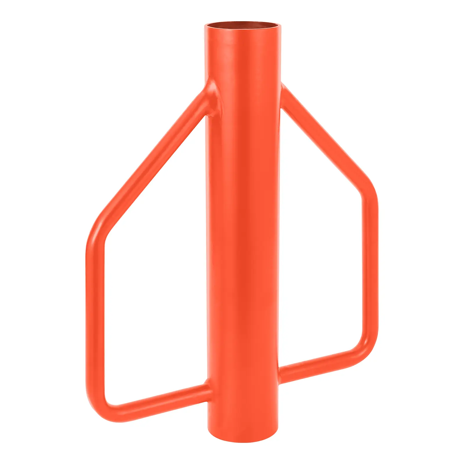 8-Pound Orange T-Post and U-Post Driver with Dual Handles, Heavy-Duty Steel Manual Fence Post Pounder