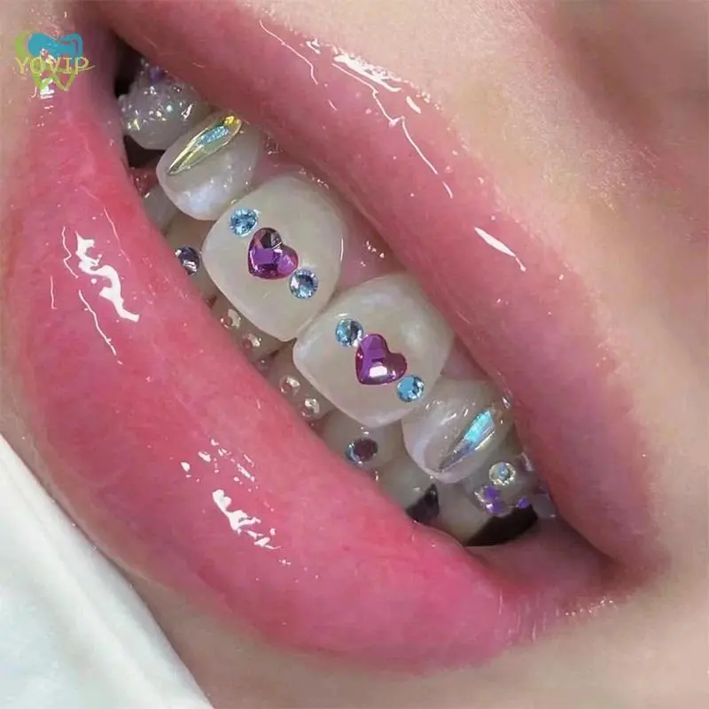1Box Crystal Fashion Teeth Gems Beauty Diamond Tooth Jewelry Ornaments With Box Tooth Gems Teeth Jewelry Gem Decoration