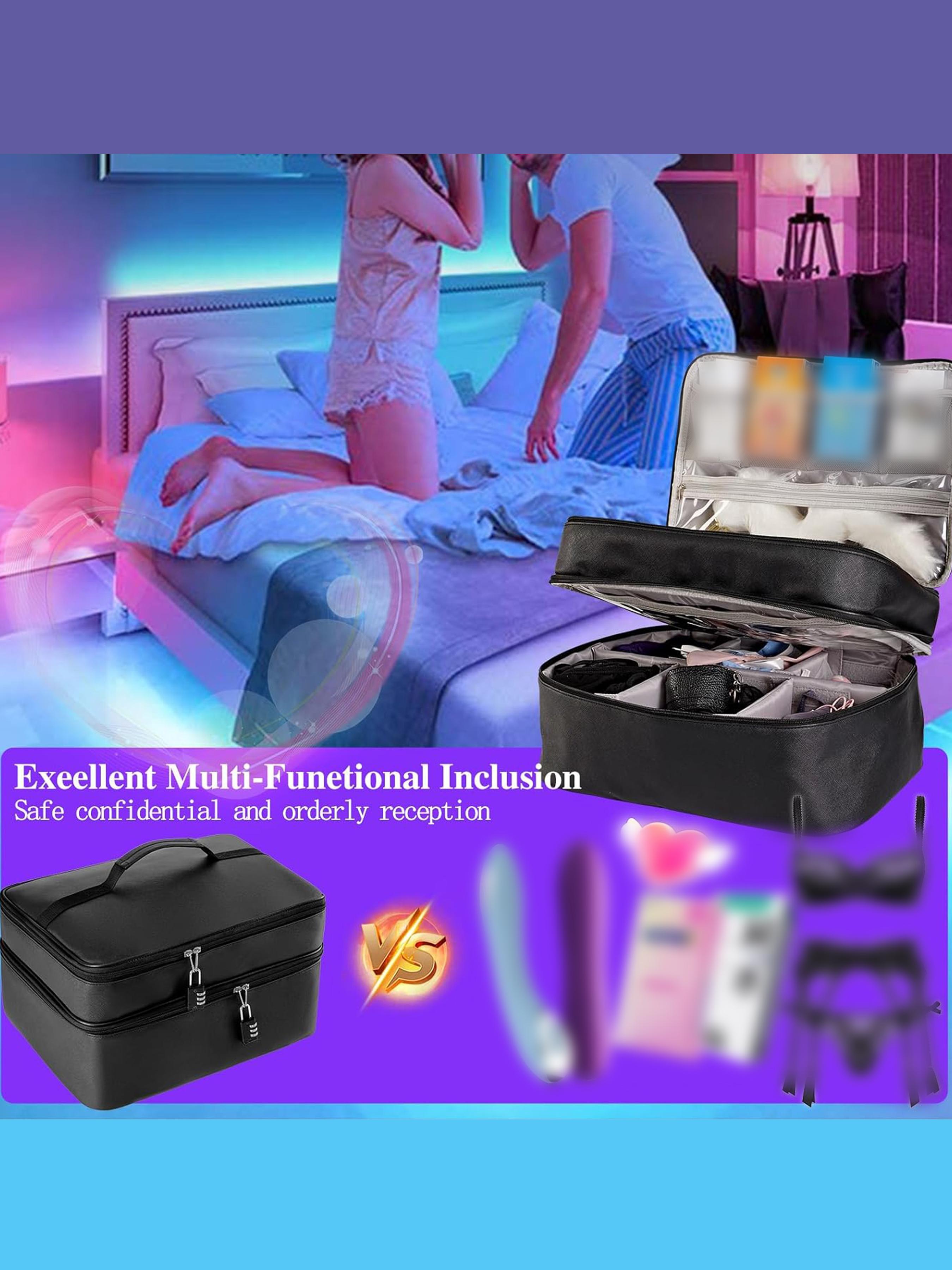 Lockable Adult Toy Storage Bag - Large 15.7" x 10.2" x 8.7" Premium Faux Leather, Soft & Durable, Discreet Adult Toy Organizer with Dividers, Includes 2 Locks, Storage Tote Lockable Adult Toy Storage Bag - Large 15.7" x 10.2" x 8.7" Premium Faux Leather, Soft & Durable, Discreet Adult Toy Organizer with Dividers, Includes 2 Locks, Storage Tote