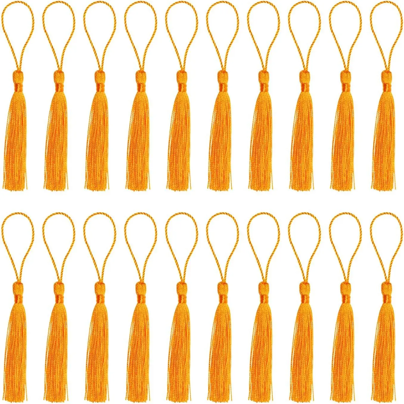 20-Count Mini Silky Soft Flossy Bookmark Tassels with Cord Loop - Royal Tassels for Earring Making, DIY Craft Projects