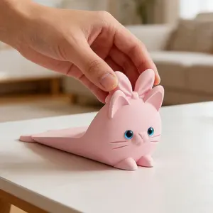 Rabbit-Ear Cat Design, Non-Slip and Wear-Resistant, Helps Prevent Hand Pinching and Door Slamming, Suitable for Home and Office Environments, Daily Easter, Mother's Day, and Other Holiday Door