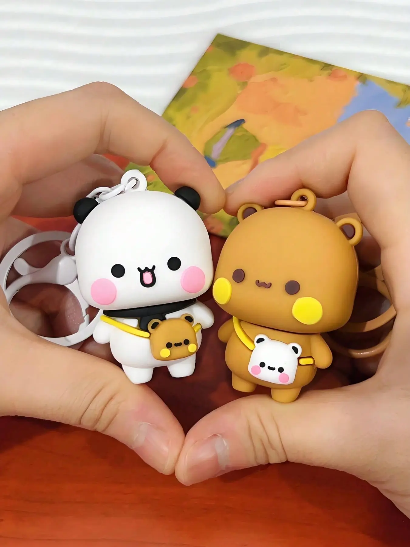 1pcs Cute Panda & Bear Silicone Keychain Decor, Suitable For Christmas, Thanksgiving, Mother's Day, New Year, Car Keys, Couples, Back To School, Party Gifts