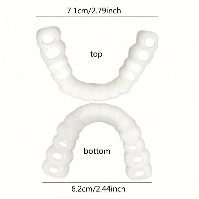 2pcs Flexible White Comfortable Mouth Guards with Upper and Lower Attachments, Unisex Easy-to-Wear Dental Protection Solution for Enhanced Confidence