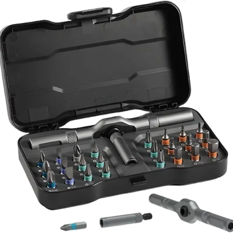 24-Piece DIY Screwdriver Set with Changeable Magnetic Heads, Switchable Screwdriver, Compact and Portable Ratchet Tool Kit for Home Repairs