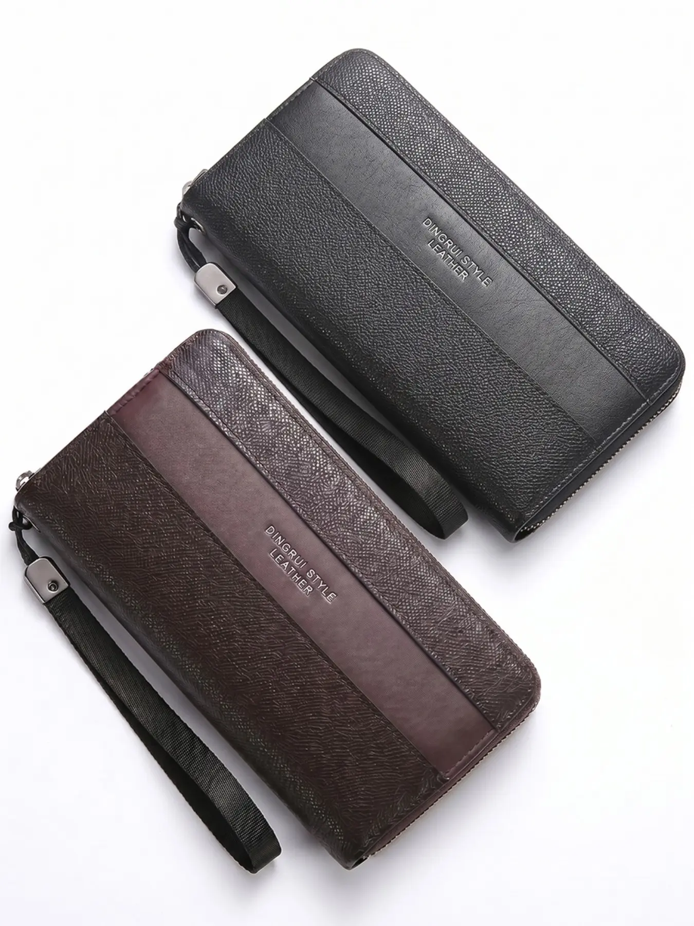 Men's Premium Long Wallet Clutch, Large Capacity Phone Wallet, Multiple Card Slots, Litchi Grain PU Leather Card Holder, Coin Purse, Stylish Business Handbag, Multifunctional Travel Wallet, Perfect Gift for Men