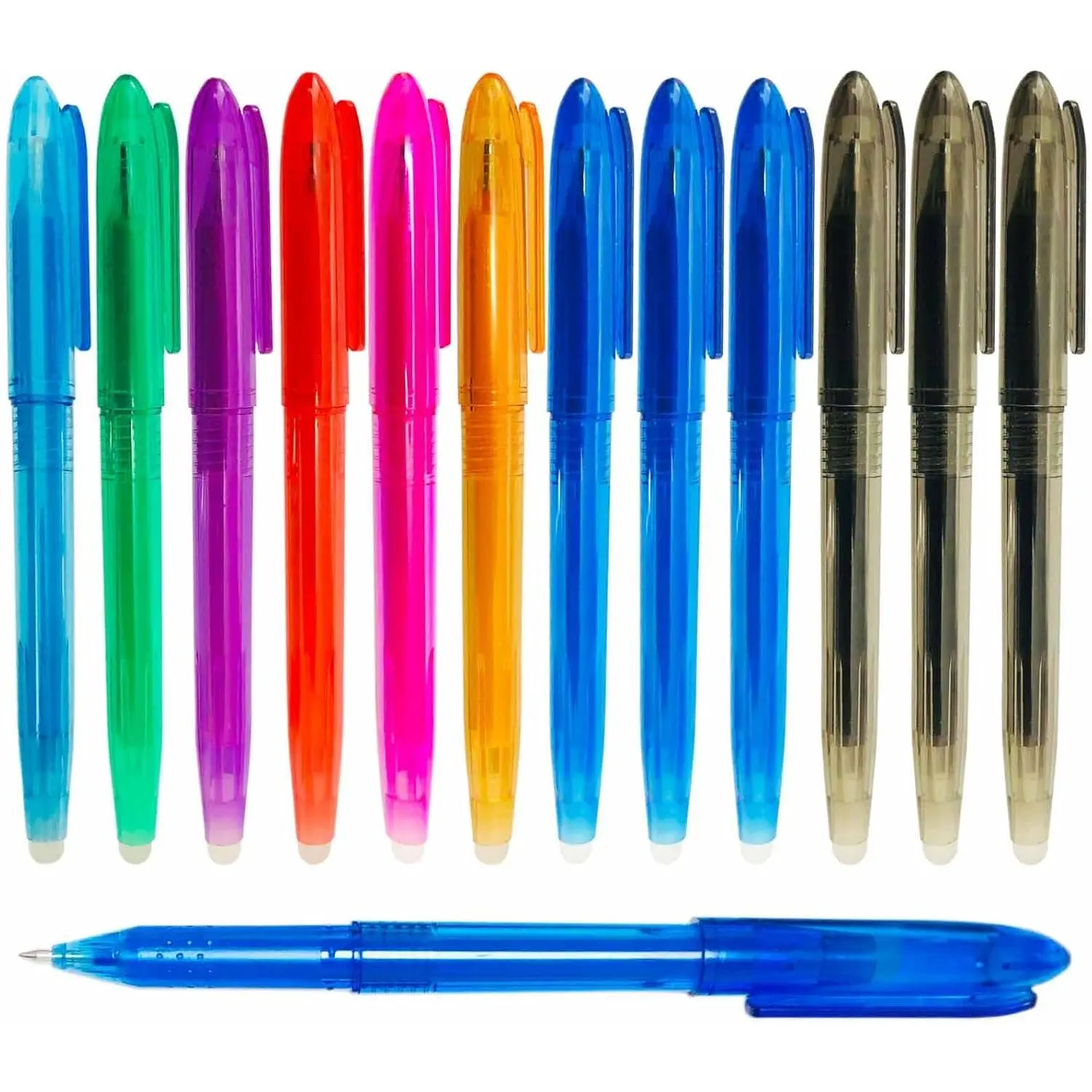 12 count Heat Erasable Pens for Fabric, 0.5mm Heat Erasable Fabric Marking Pens for Sewing, DIY Dressmaking Embroidery Pen Fabric Markers Sewing Accessories Supplies Quilting Gifts (8 Colors)