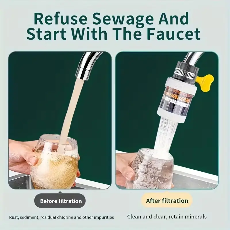 faucet water filter, tap water purifier, faucet filter for home, chlorine removal filter, heavy metal reduction water filter, household water filtration system, mother's day practical gift, healthy gift, Water Filter For Sink Faucet