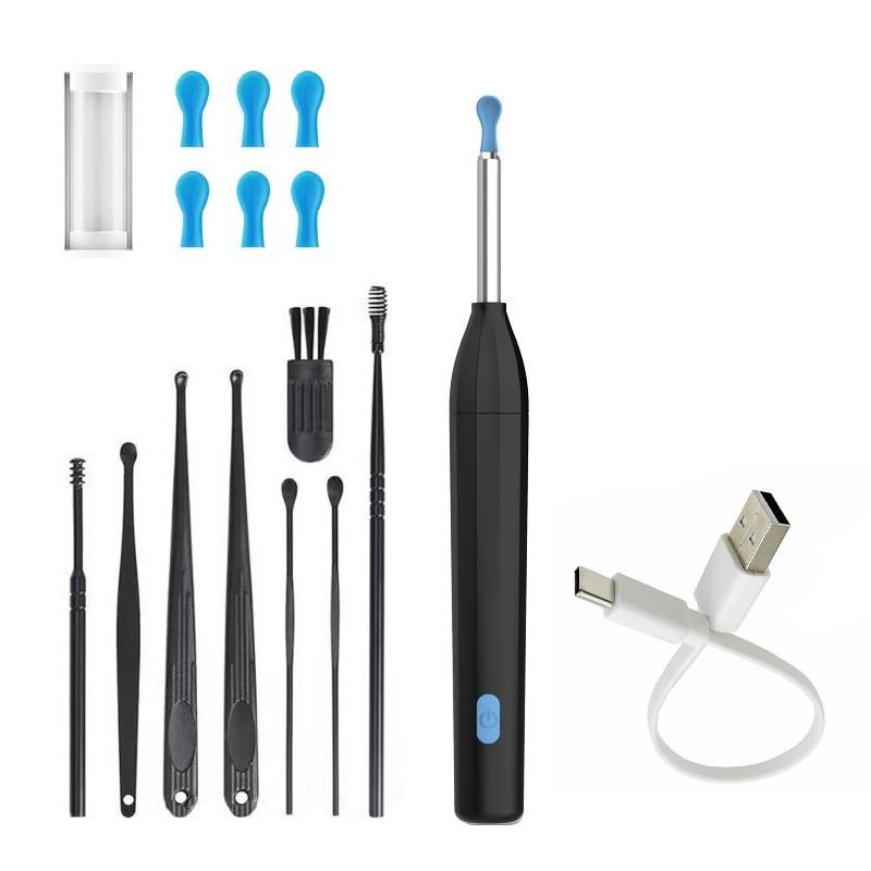 8-Piece Ear Cleaning Kit with HD Wireless Otoscope, Waterproof Camera, USB Charger, Compatible with iOS & Android, Travel-Friendly