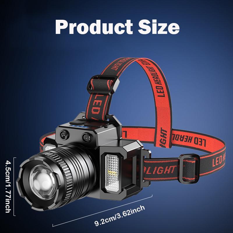 LED Headlamp, USB-Rechargeable Waterproof Headlamp for Exploration, Adjustable High-Performance Outdoor Camping High Powered Flashlight #   GLOBAL PICKS