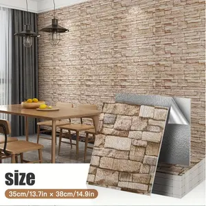 100pcs Self-Adhesive Brick Texture Wallpaper, Waterproof, Easy Peel and Stick, Cuttable, Multi-Color Options, Kitchen, Living Room, Hallway Decor