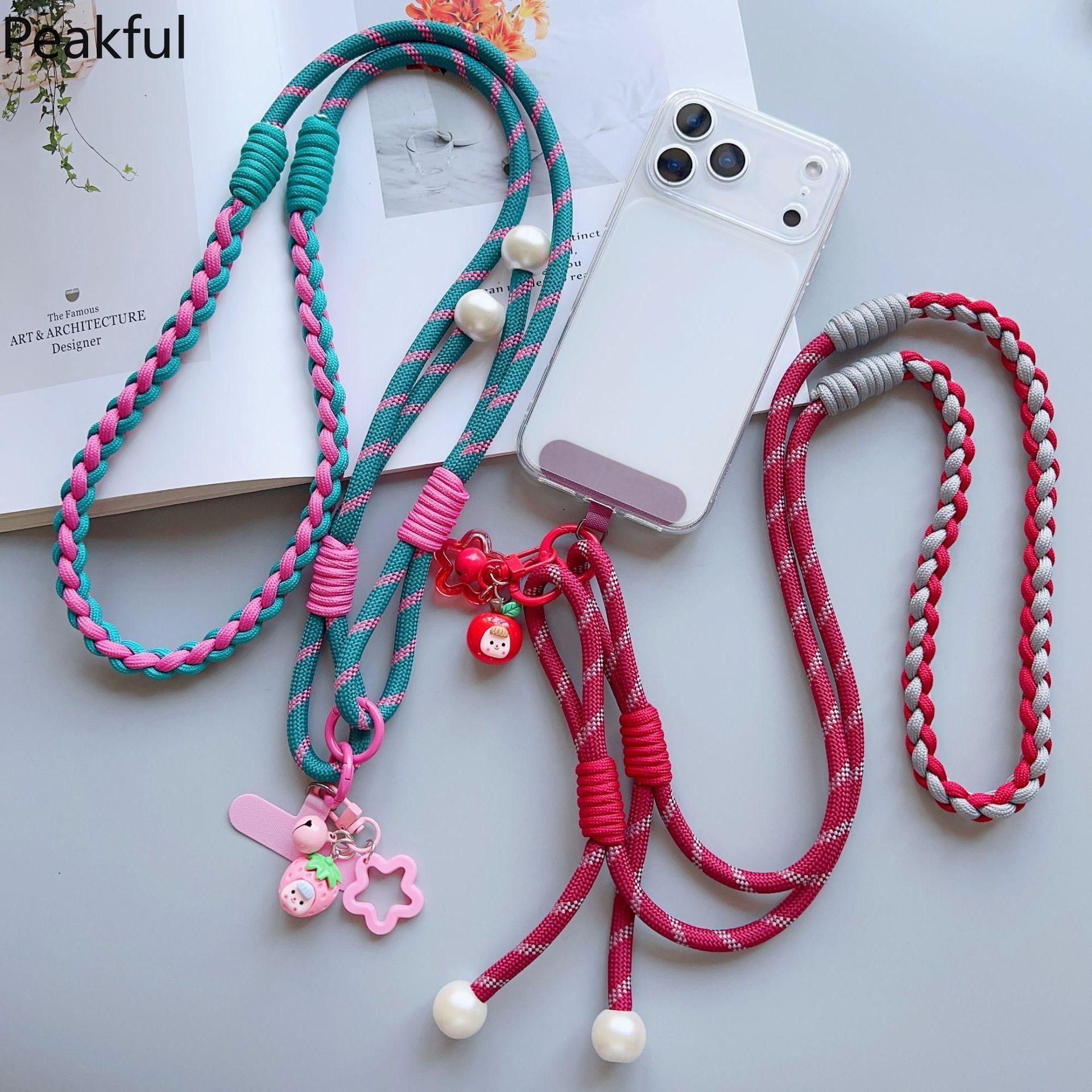 Phone Lanyard | Trending Crossbody Shoulder Strap with Card Patch | Heavy Duty Anti-Lost Hanging Chain for Men Women | Sturdy Outdoor Hiking Phone Lanyard Compatible with Most Phone Cases for Travel, Climbing & Daily Use