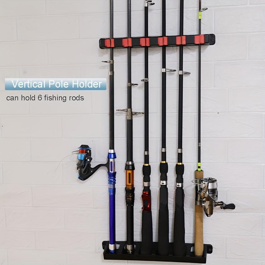 Wall Mounted Fishing Rod Holder, 1/6 Sets Easy To Install Fishing Rod Rack, Fishing Accessories for Garage & Sports Equipment Storage, Organiser