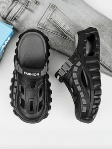 Men's Fashion Casual Outdoor Thick Sole Sandals, Four Colors Mecha Style Holey Shoes, Eva Eco-Friendly Material, Shock Absorption Comfort, Sizes 38-45